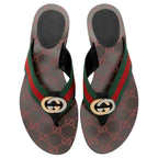 Gucci GG Interlocking G Web Kika Thong Sandals - Size 9.5 / 39.5 (SHF-2pJuAZ)