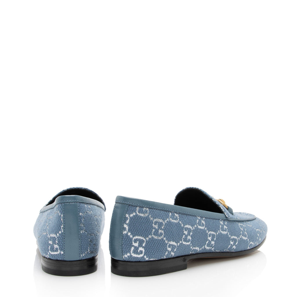 Gucci GG Canvas Horsebit Jordaan Loafers - Size 7 / 37 (SHF-WX1aiF)