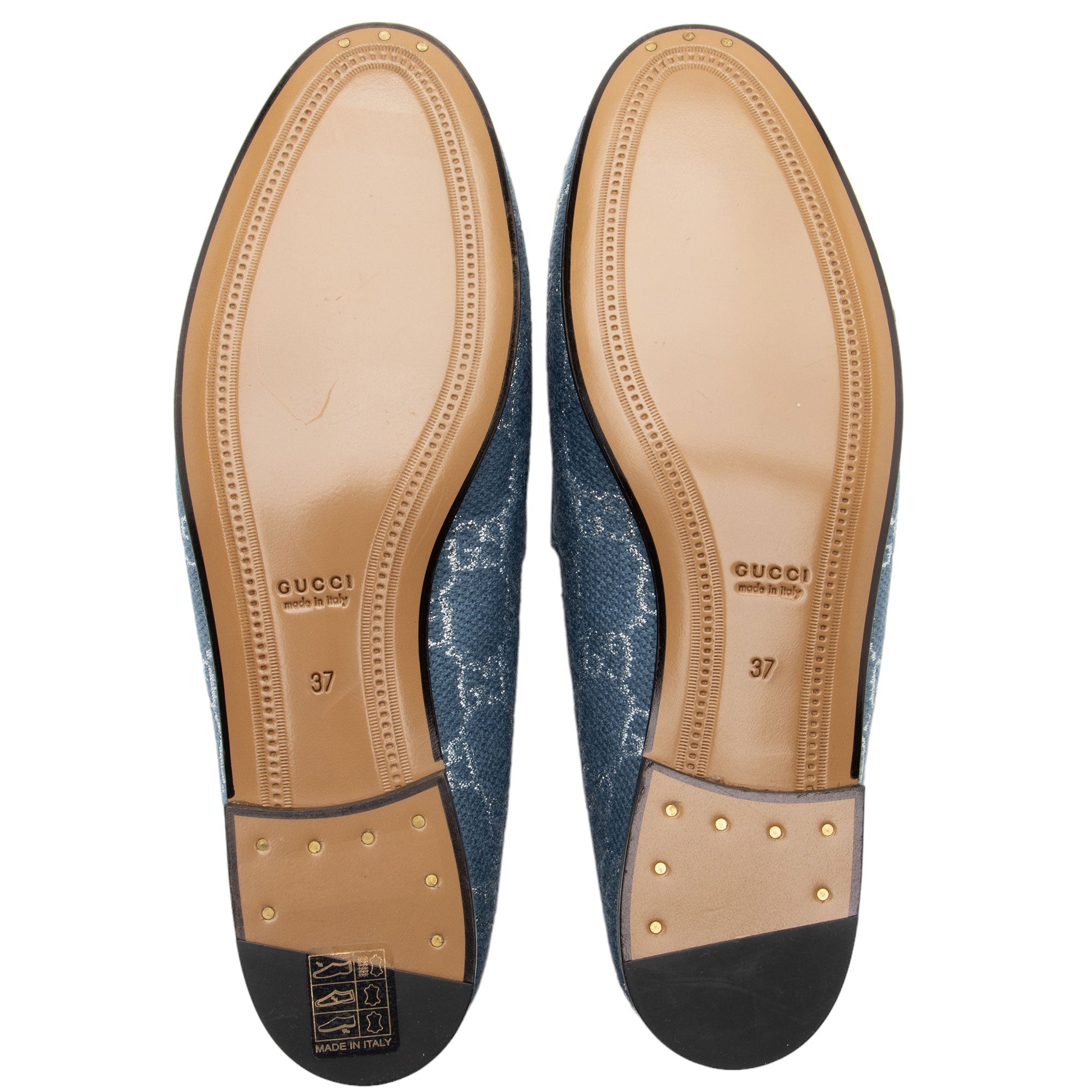 Gucci GG Canvas Horsebit Jordaan Loafers - Size 7 / 37 (SHF-WX1aiF)