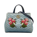 Gucci GG Marmont Denim Satchel (SHG-i403pj)