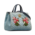 Gucci GG Marmont Denim Satchel (SHG-i403pj)