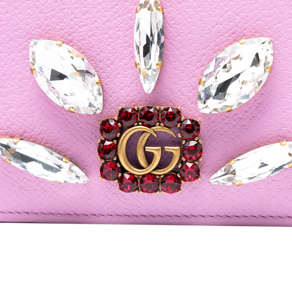 Gucci GG Marmont Embellished Leather Wallet On Chain