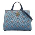 Gucci GG Marmont Flora Denim Satchel (SHG-dKHQjj)