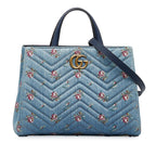 Gucci GG Marmont Flora Denim Satchel (SHG-dKHQjj)