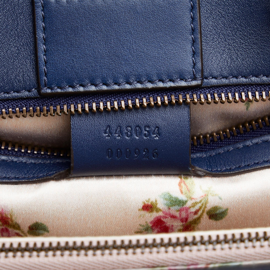 Gucci GG Marmont Flora Denim Satchel (SHG-dKHQjj)