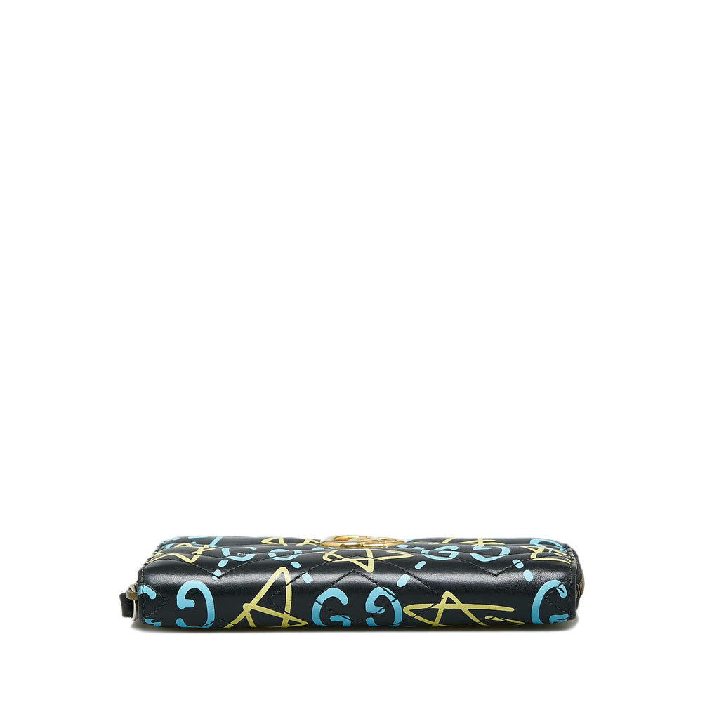 Gucci GG Marmont Ghost Leather Zip Around Wallet (SHG-d6GYxJ)
