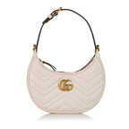 Gucci GG Marmont Half Moon Shaped Matelasse Leather Satchel (SHG-34298)