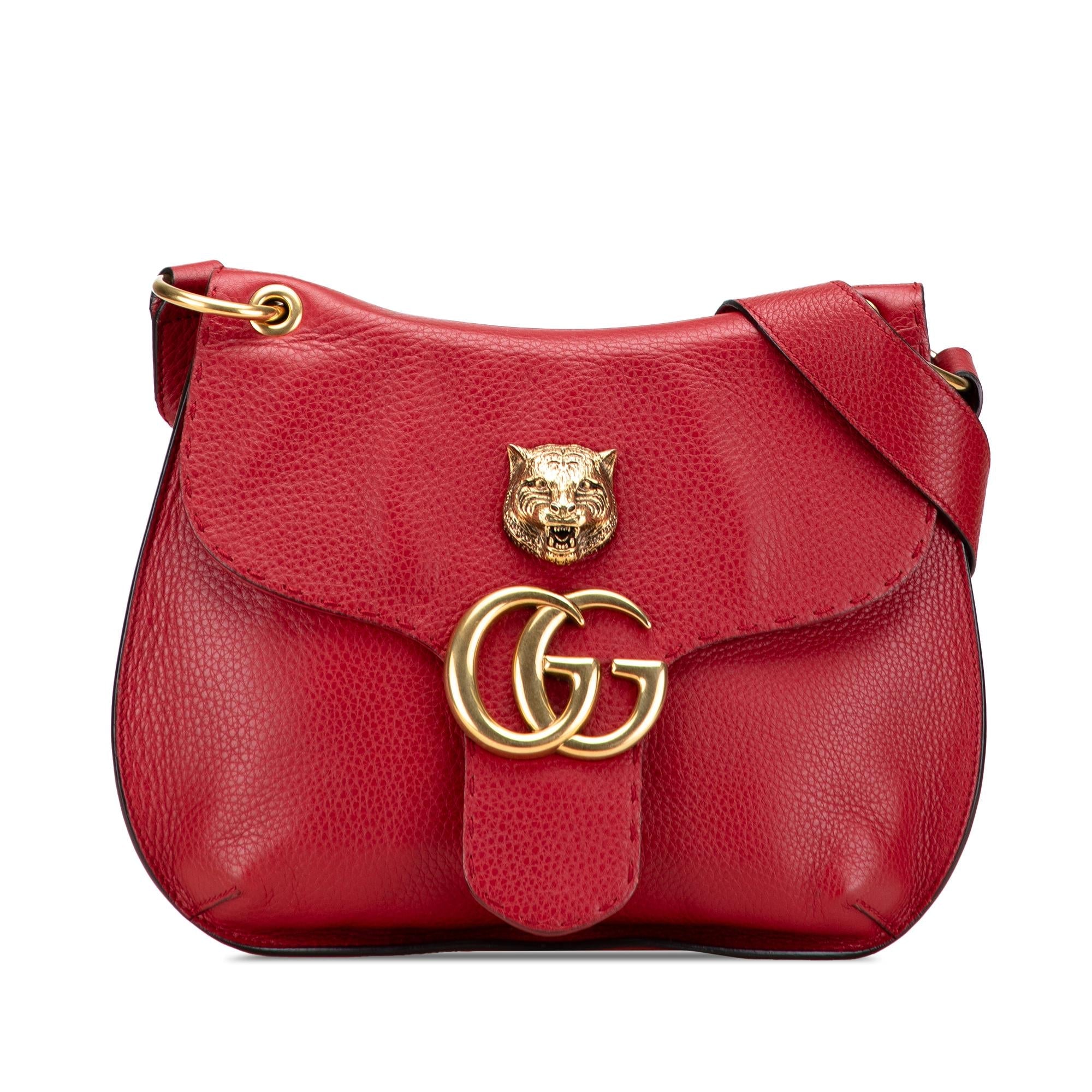 Gucci GG Marmont Leather Animalier Crossbody