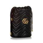 Gucci GG Marmont Leather Chain Bucket Bag (SHG-33456)