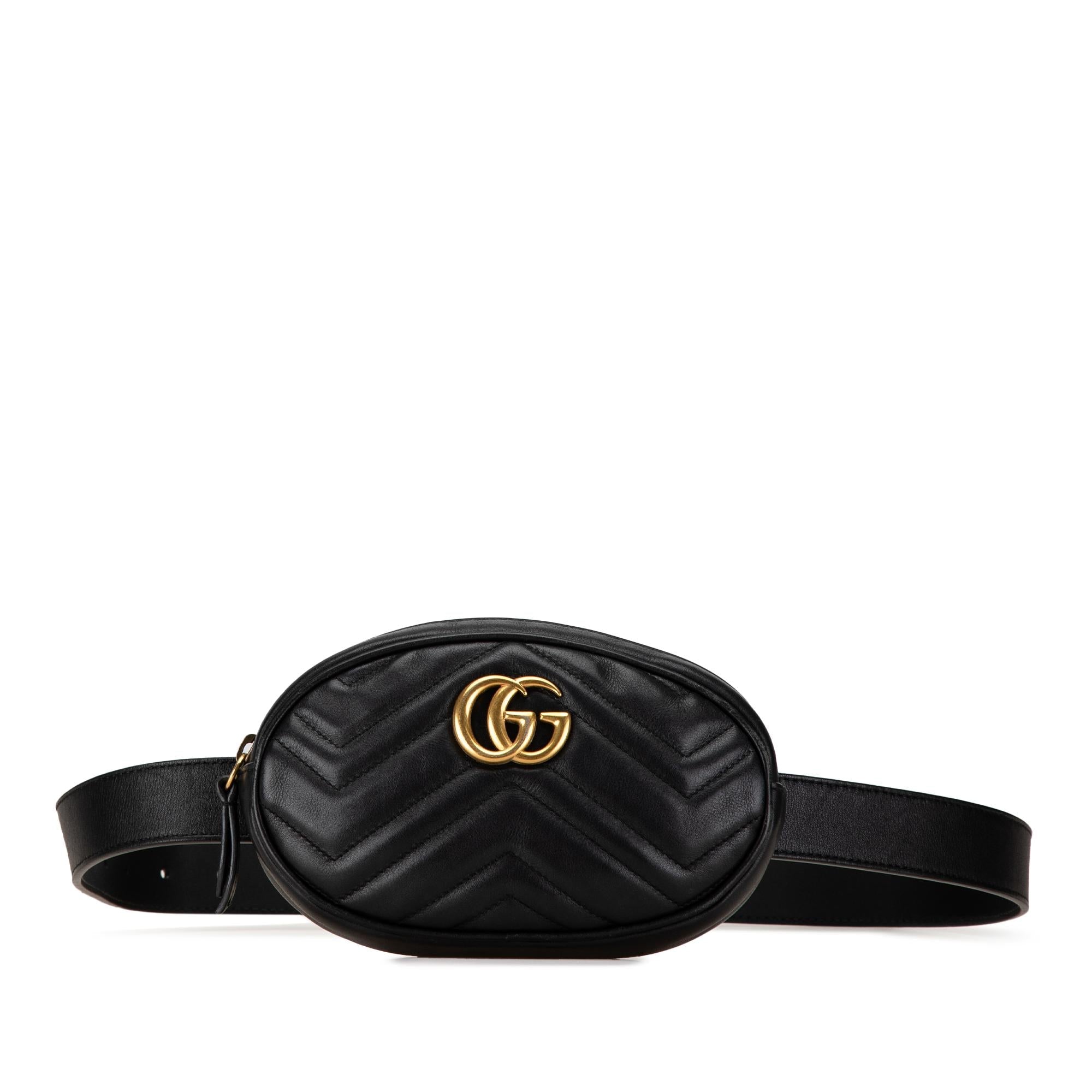 Gucci GG Marmont Leather Matelasse Belt Bag
