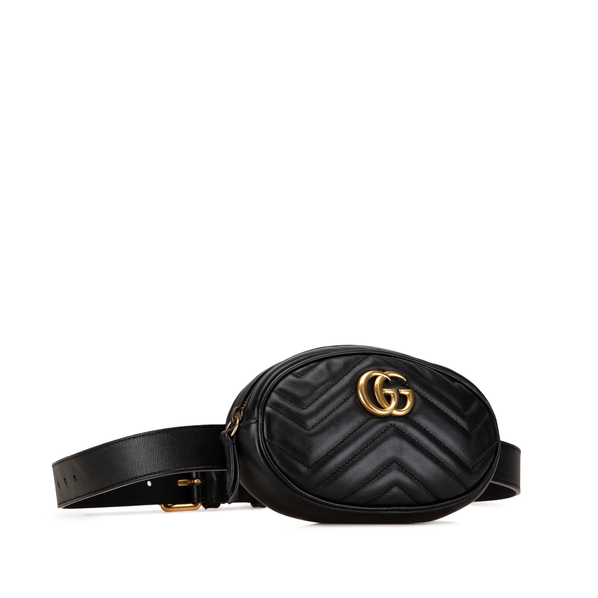 Gucci GG Marmont Leather Matelasse Belt Bag