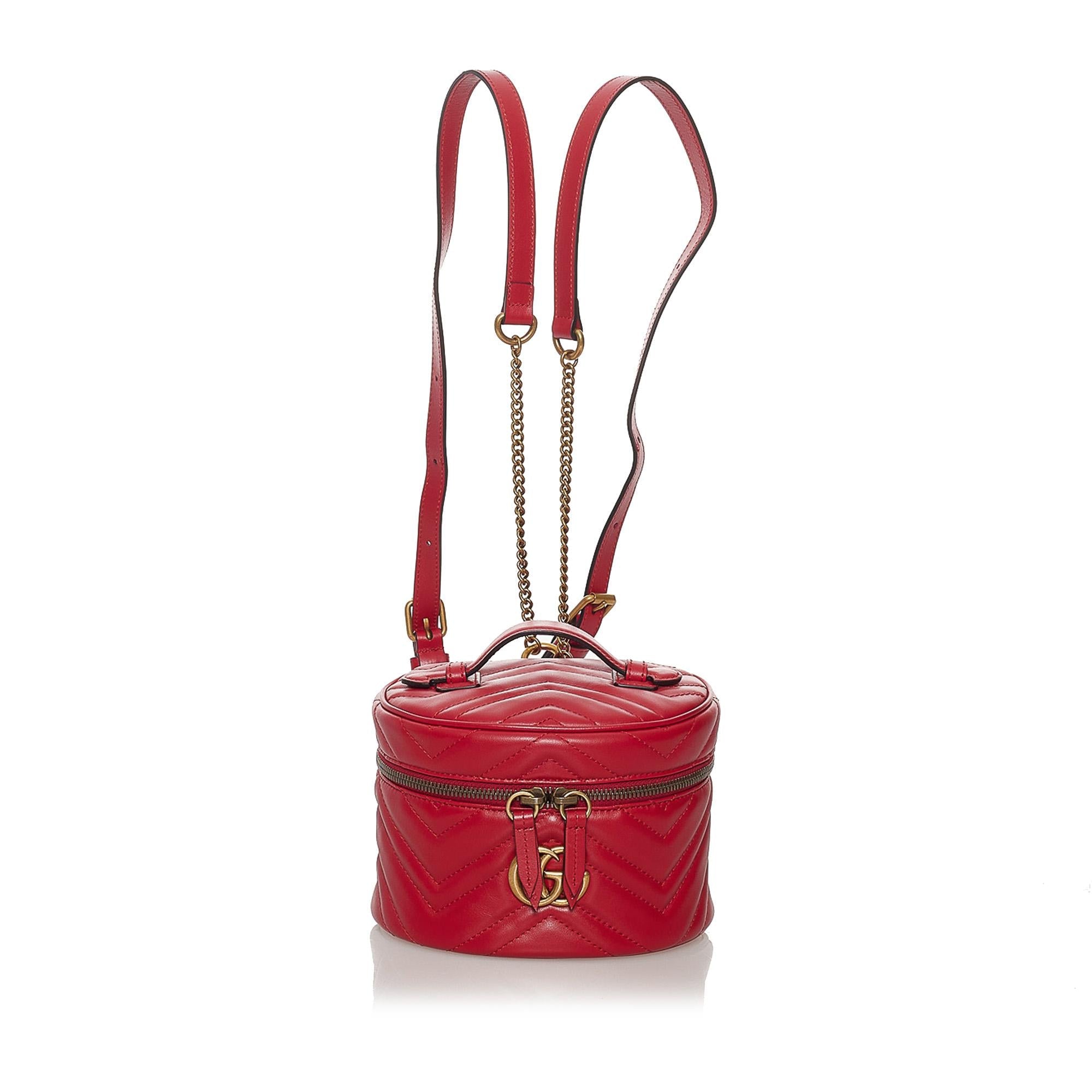 Gucci GG Marmont Leather Round Backpack (SHG-31325)