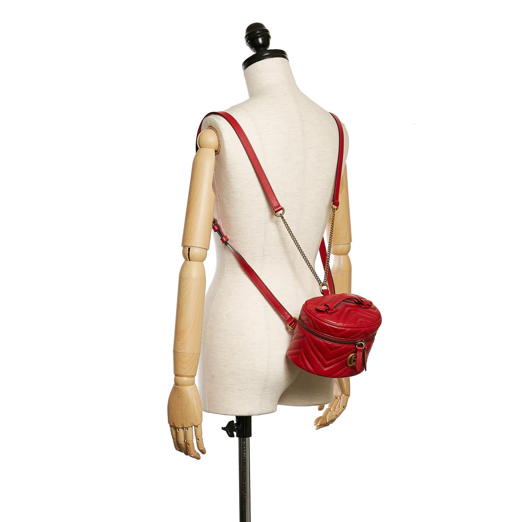Gucci GG Marmont Leather Round Backpack (SHG-31325)
