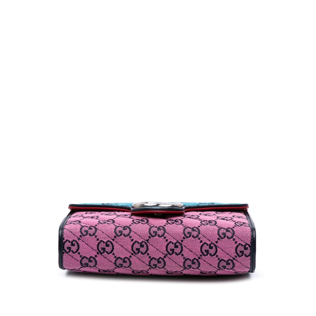 Gucci GG Marmont Matelasse Diagonal Canvas Chain Wallet