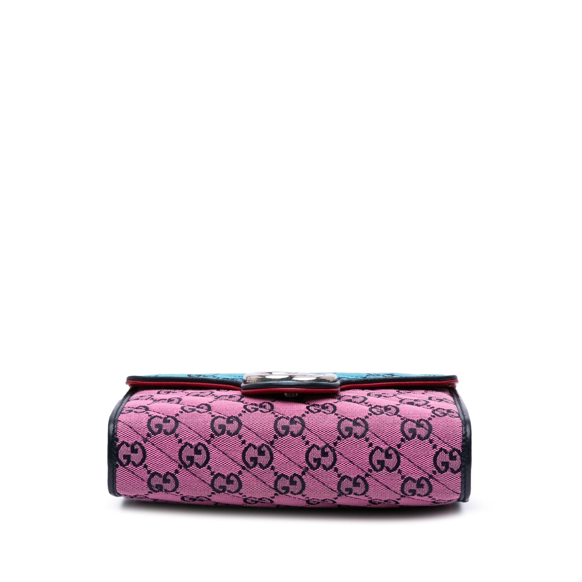 Gucci GG Marmont Matelasse Diagonal Canvas Chain Wallet