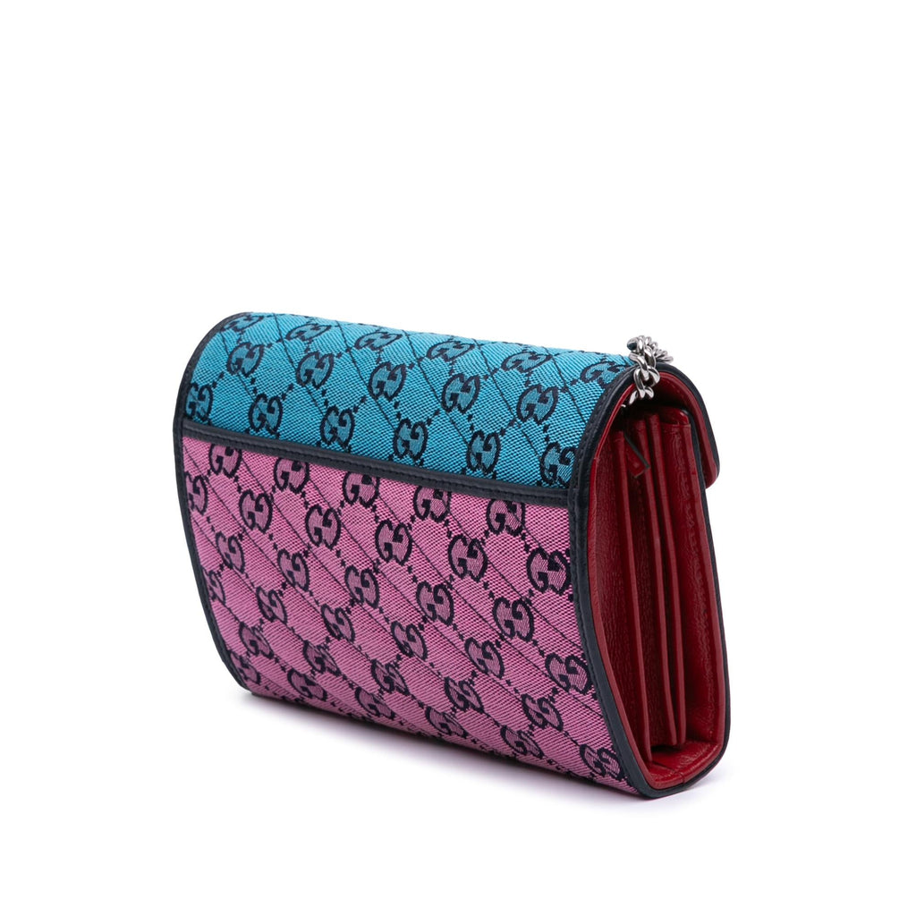 Gucci GG Marmont Matelasse Diagonal Canvas Chain Wallet