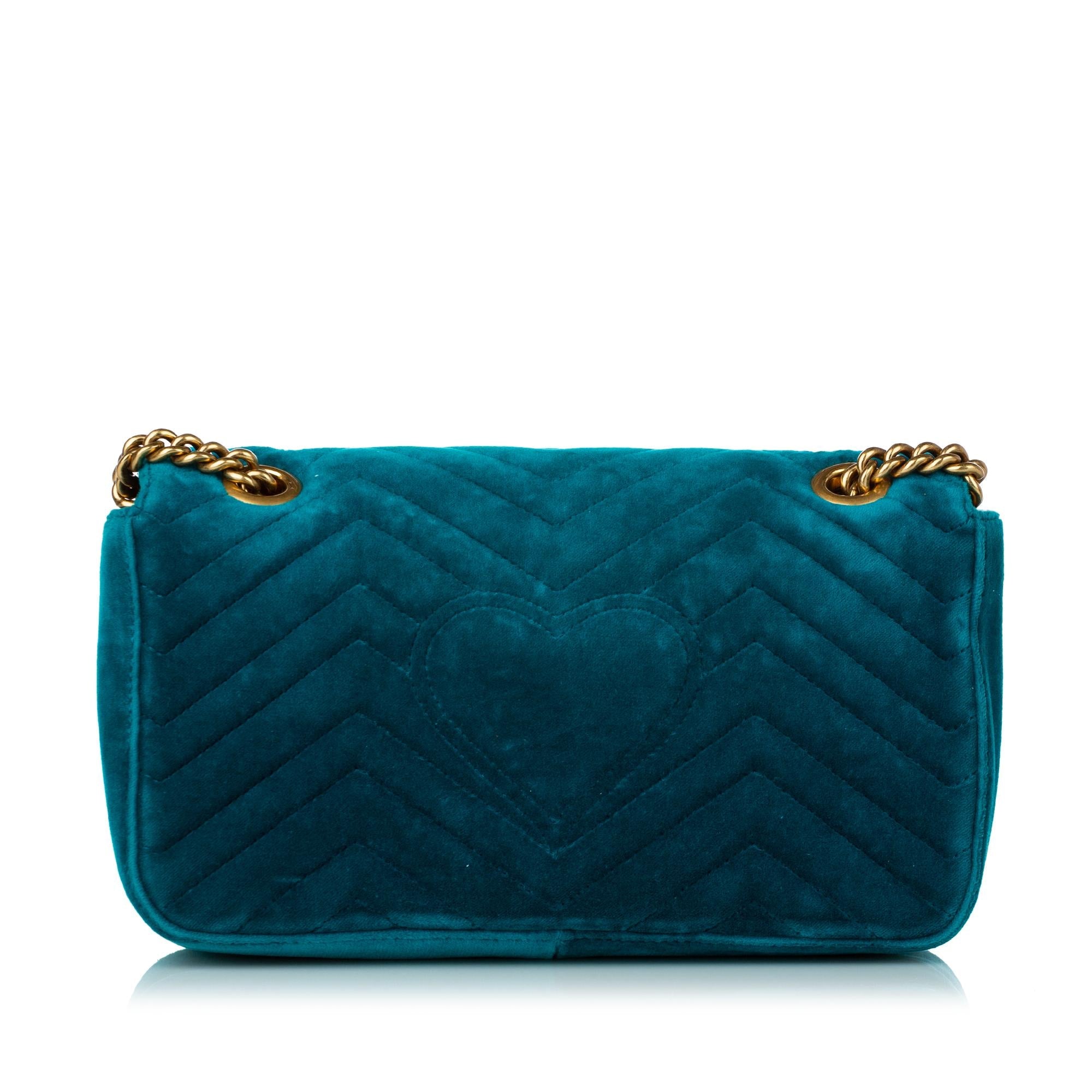 Gucci GG Marmont Matelasse Embellished Velvet Crossbody Bag (SHG-30293)