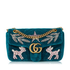 Gucci GG Marmont Matelasse Embellished Velvet Crossbody Bag (SHG-30293)