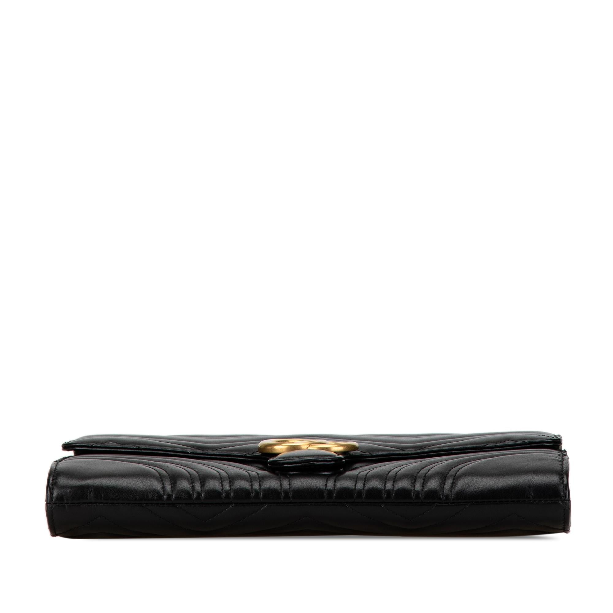 Gucci GG Marmont Matelasse Flap Leather Clutch (SHG-WIIc7g)