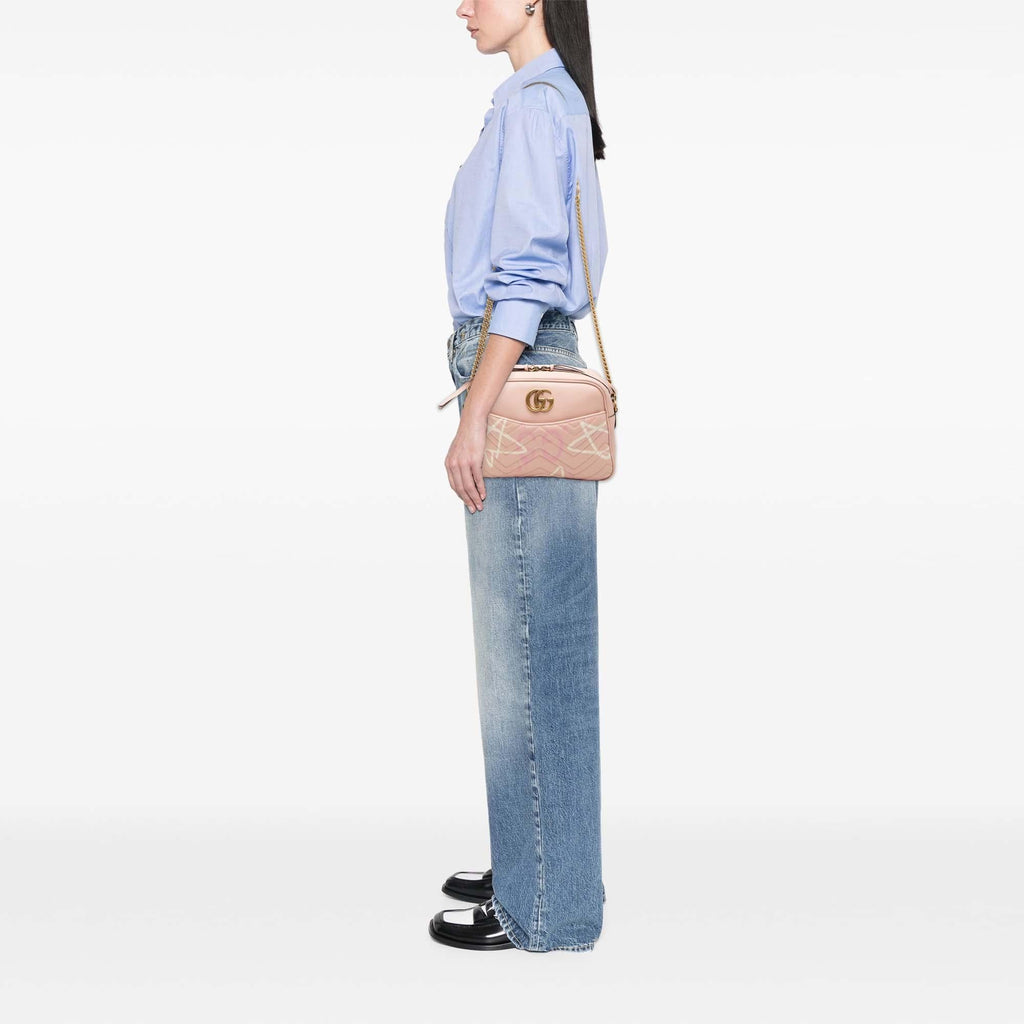 Gucci GG Marmont Matelasse Leather Gucci Ghost Crossbody