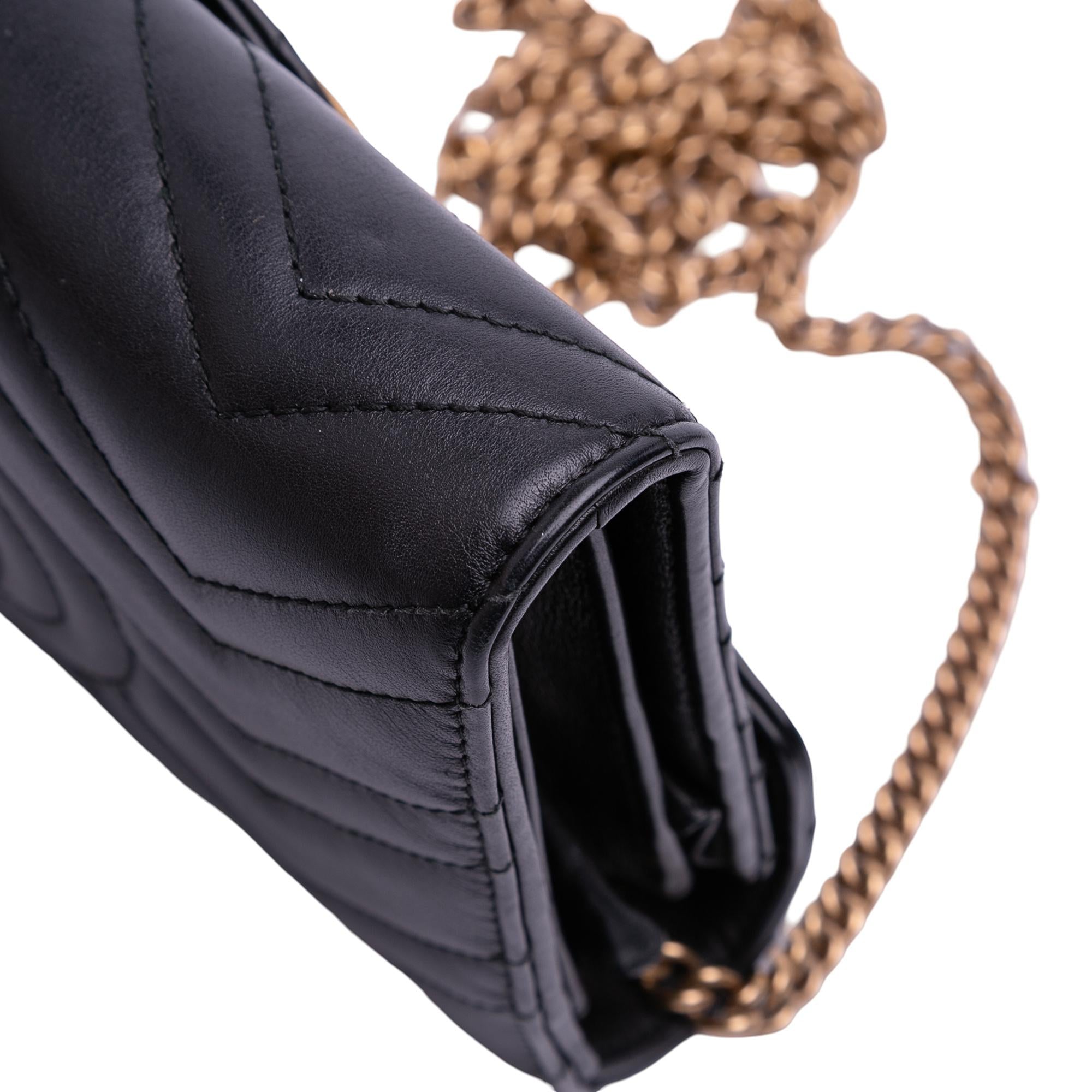 Gucci GG Marmont Matelasse Leather Wallet On Chain