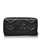 Gucci GG Marmont Matelasse Leather Zip Around Wallet (SHG-34290)