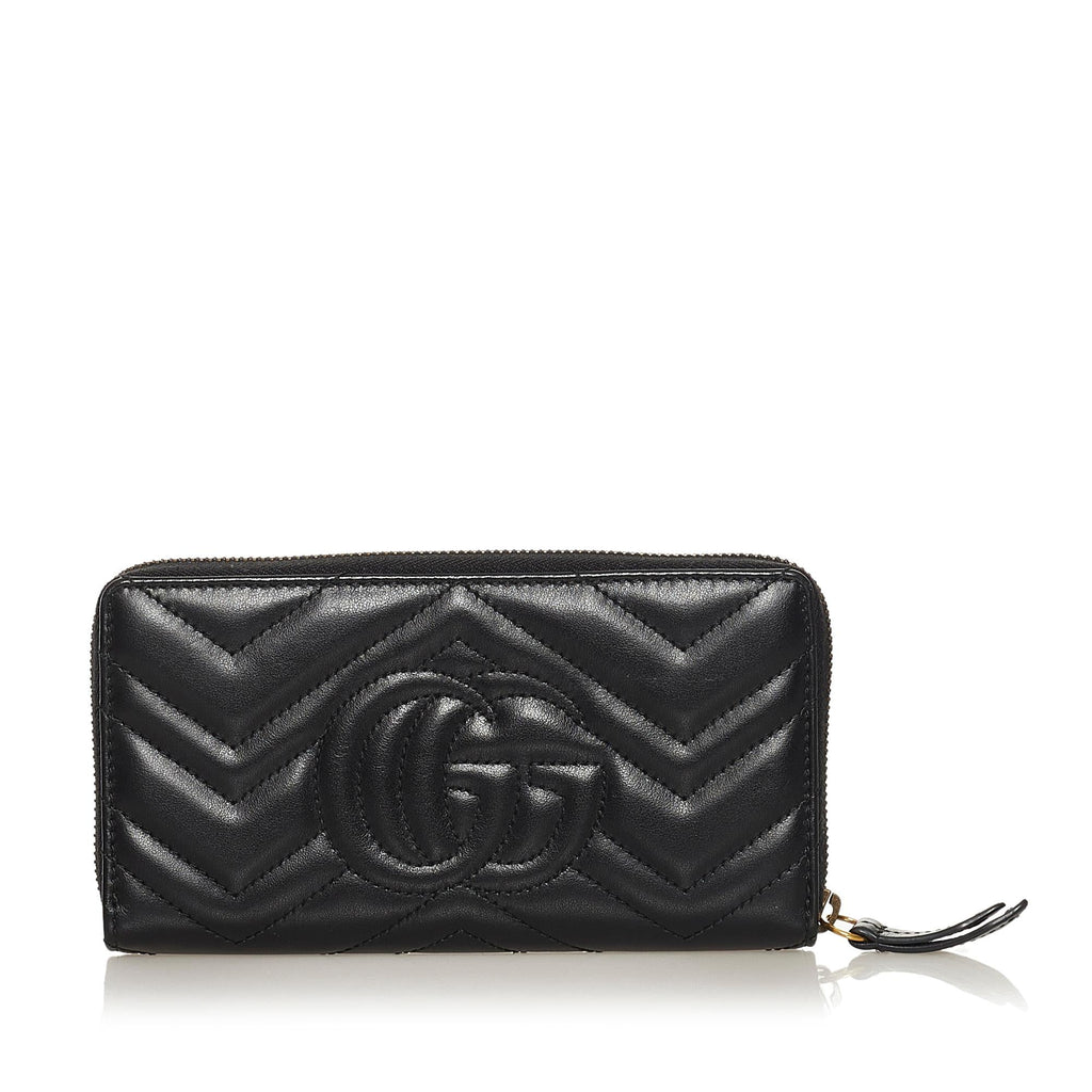 Gucci GG Marmont Matelasse Leather Zip Around Wallet (SHG-34459)