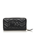 Gucci GG Marmont Matelasse Leather Zip Around Wallet (SHG-34459)
