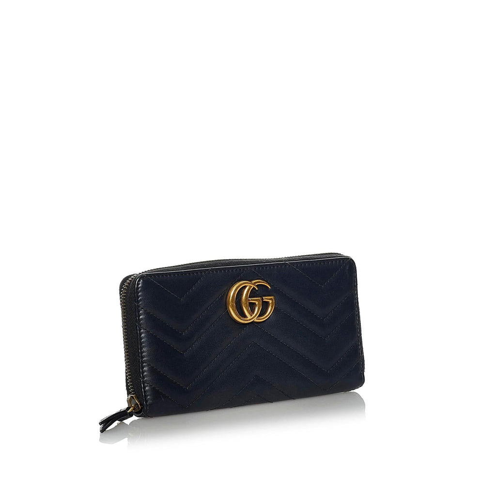 Gucci GG Marmont Matelasse Leather Zip Around Wallet (SHG-35055)