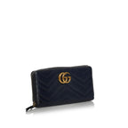Gucci GG Marmont Matelasse Leather Zip Around Wallet (SHG-35055)