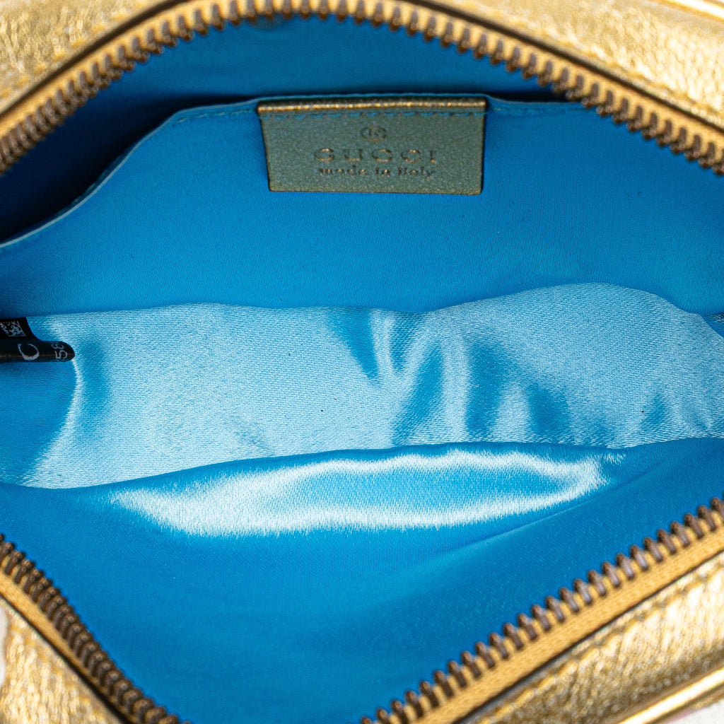 Gucci GG Marmont Matelasse Metallic Bicolor Leather Belt Bag