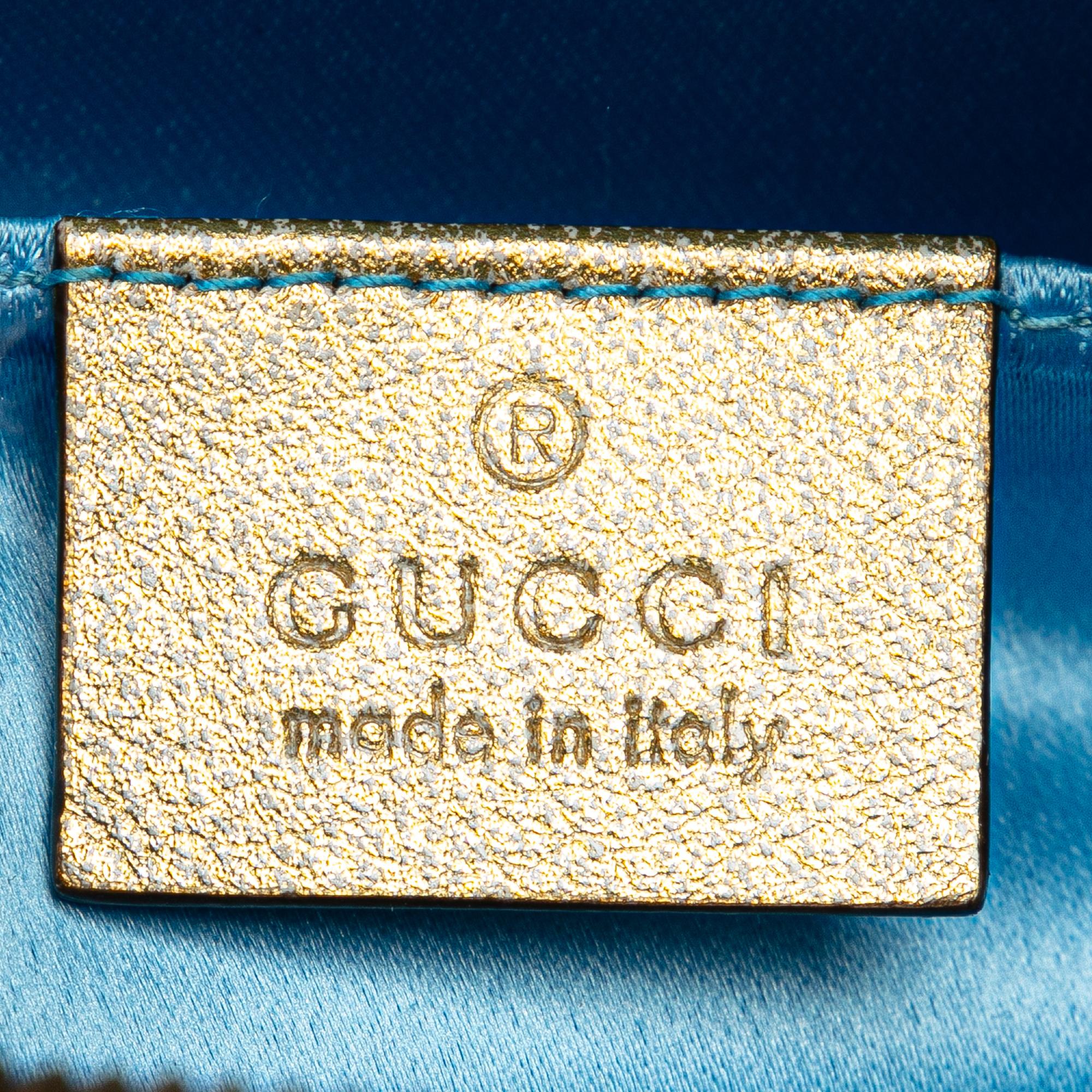 Gucci GG Marmont Matelasse Metallic Bicolor Leather Belt Bag