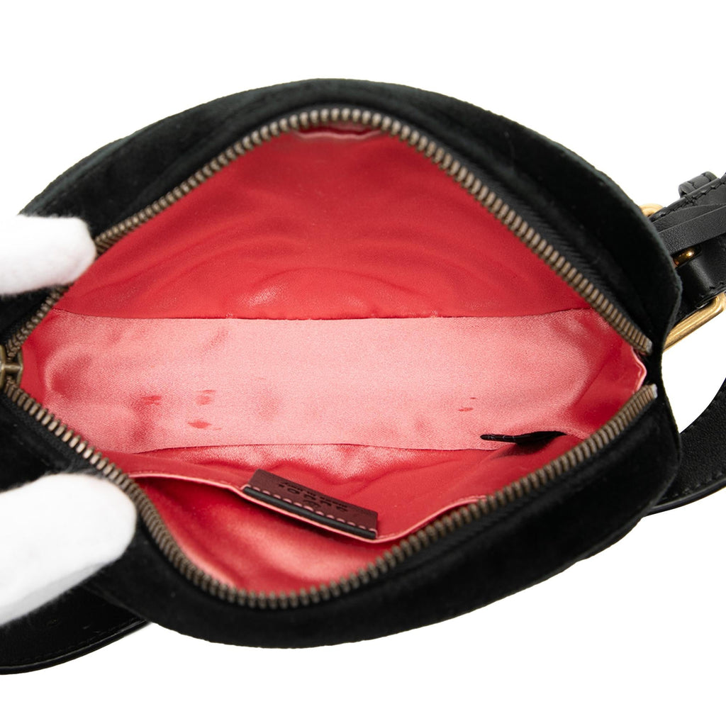 Gucci GG Marmont Matelasse Velvet Belt Bag