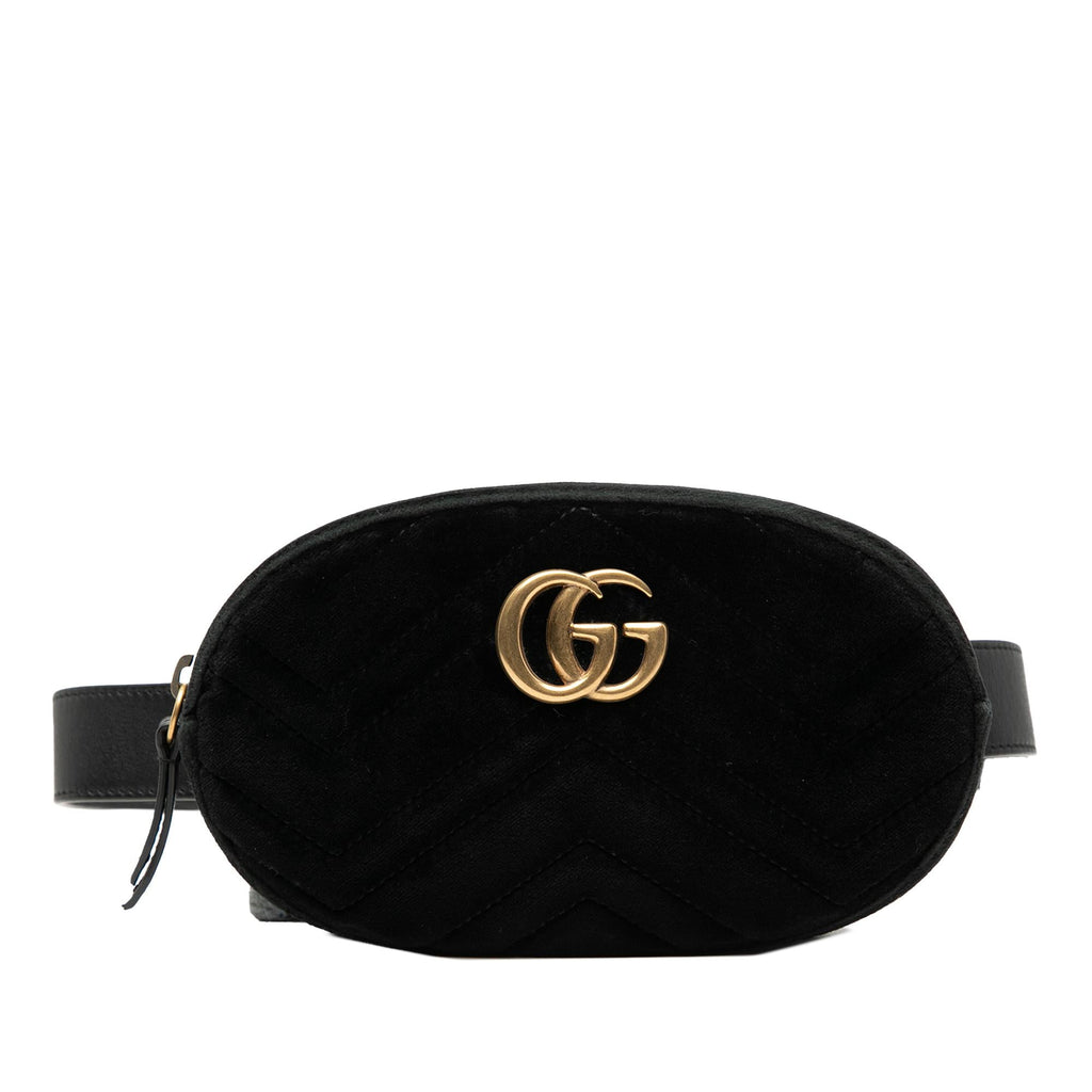 Gucci GG Marmont Matelasse Velvet Belt Bag