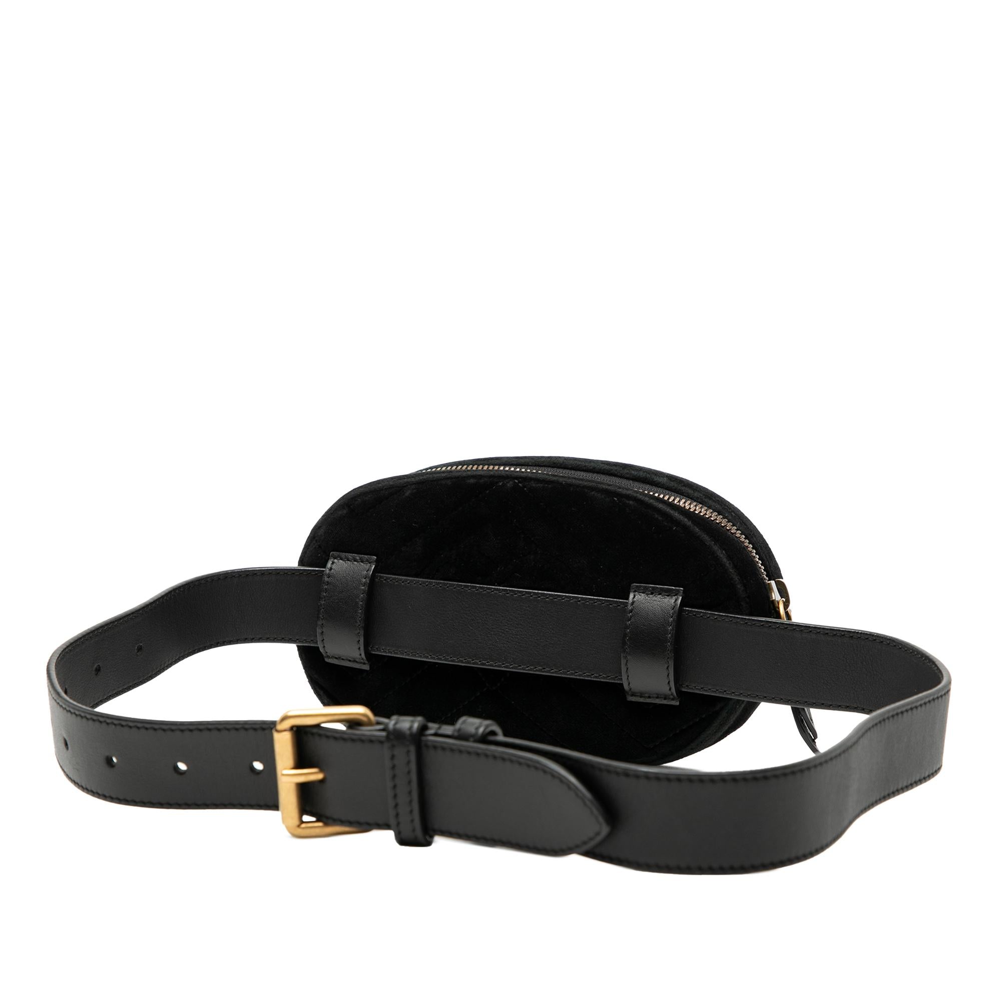Gucci GG Marmont Matelasse Velvet Belt Bag