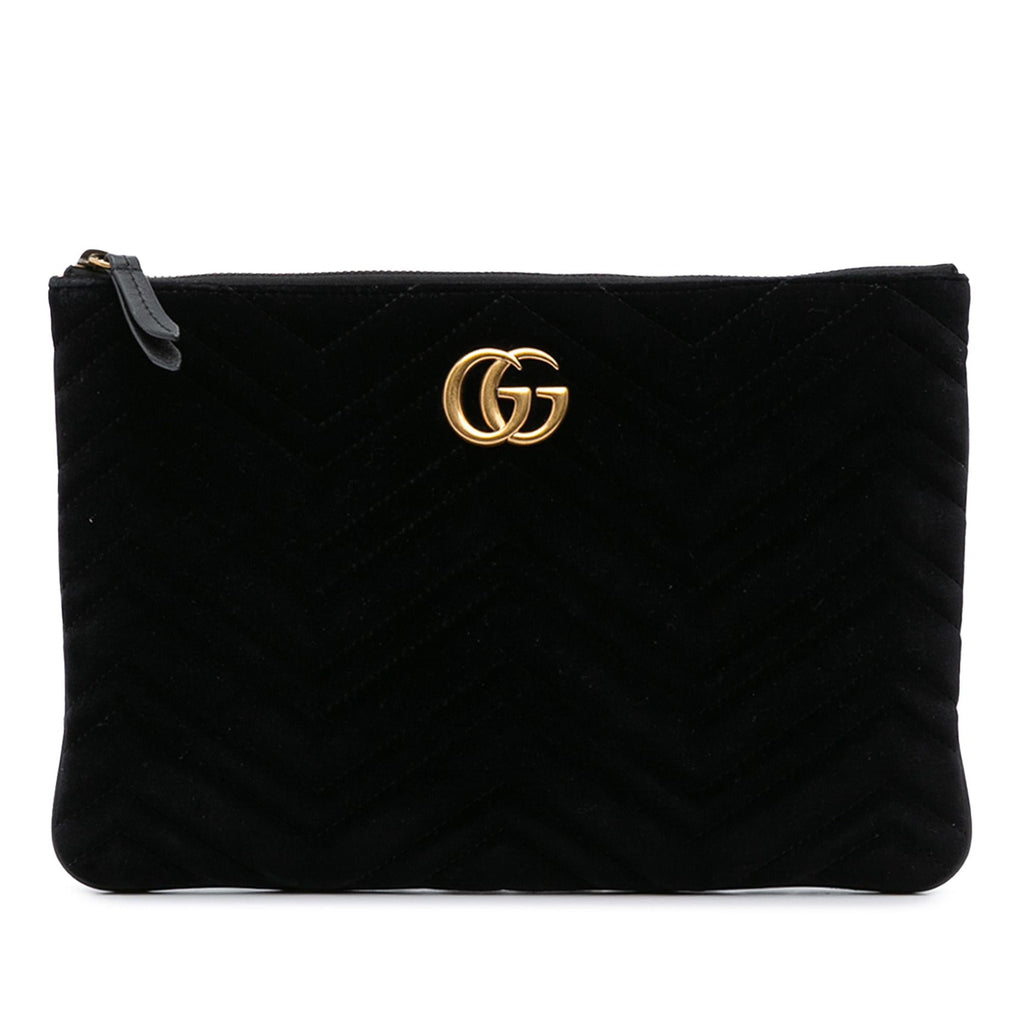 Gucci GG Marmont Matelasse Velvet Clutch