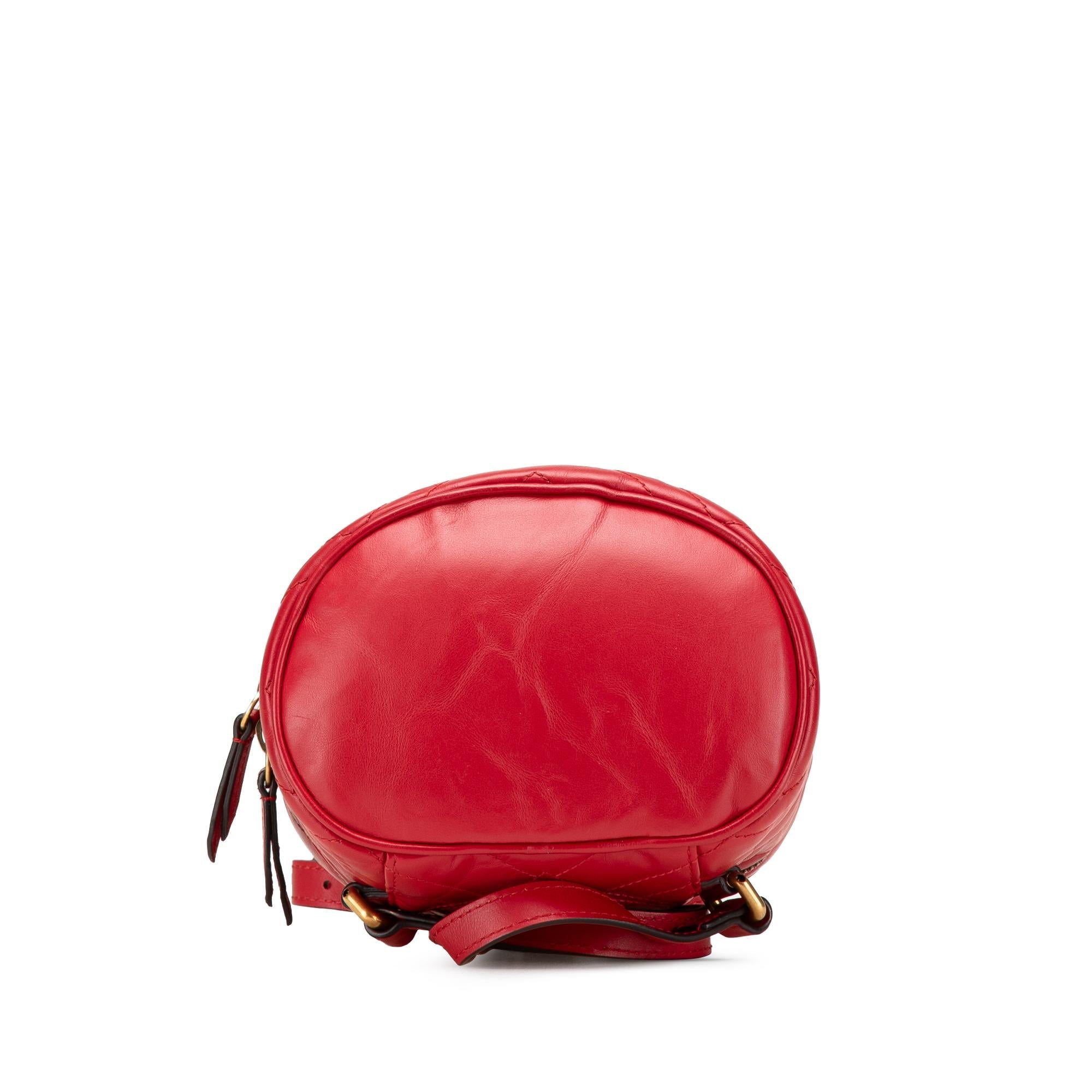 Gucci GG Marmont Round Matelasse Leather Backpack