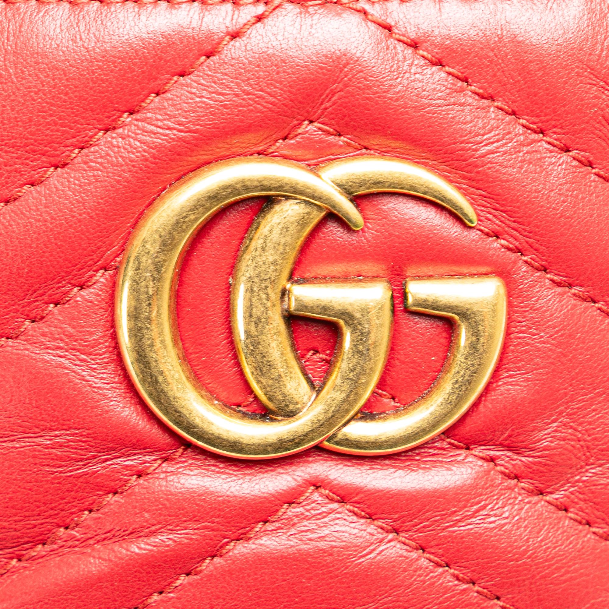Gucci GG Marmont Round Matelasse Leather Backpack