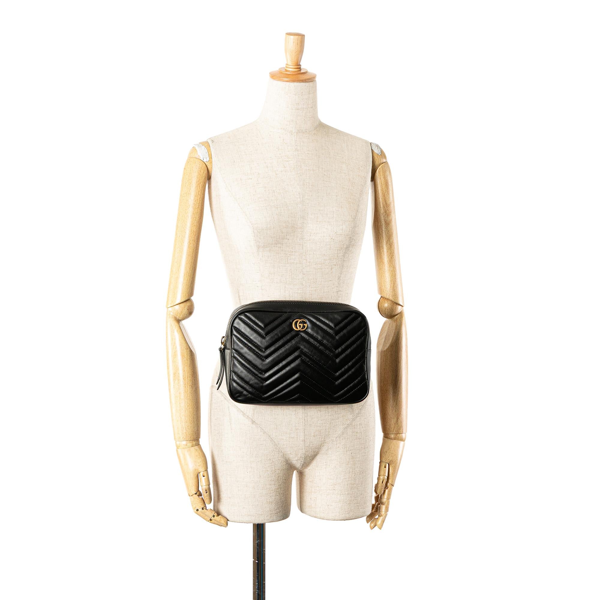 Gucci GG Marmont Square Leather Matelasse Belt Bag