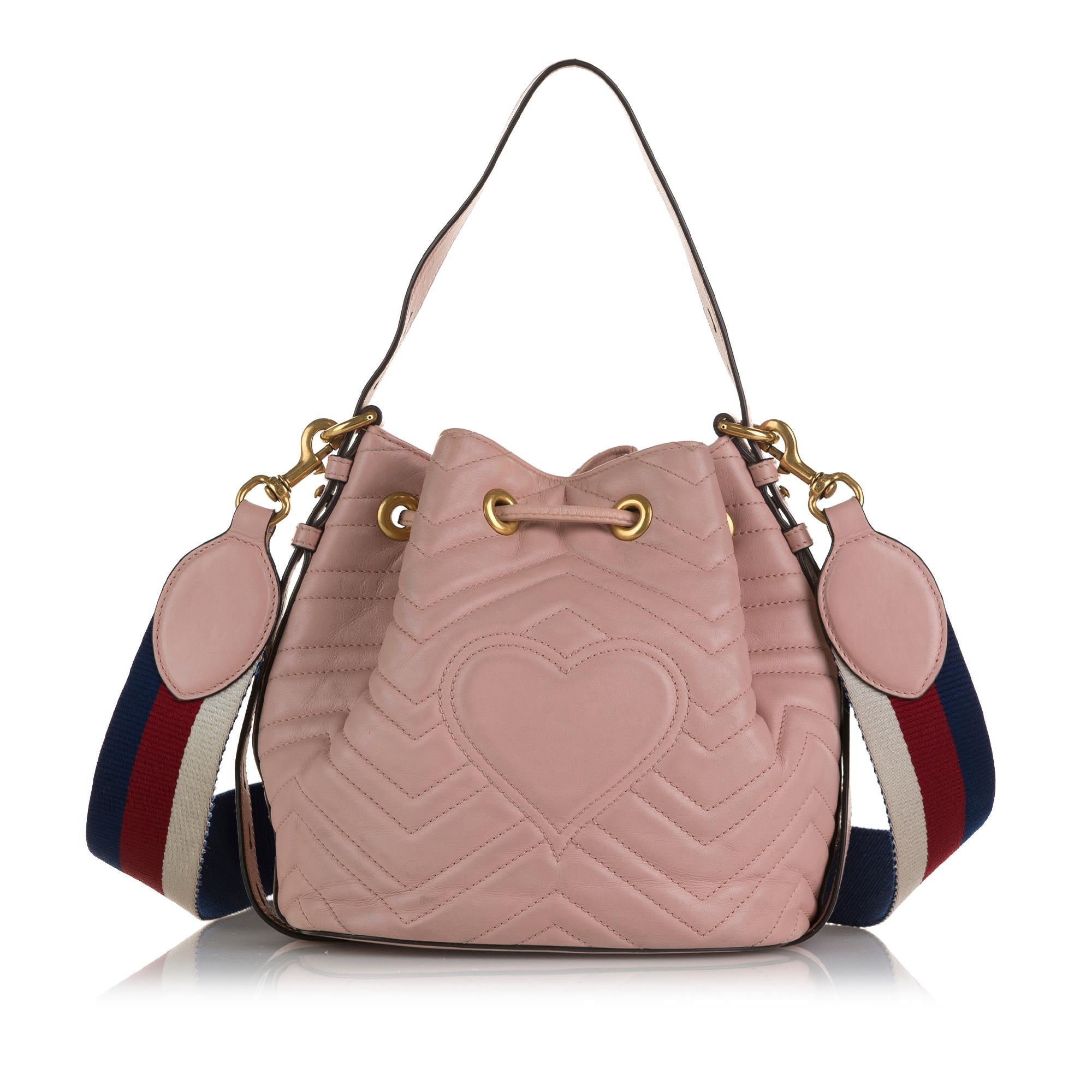 Gucci GG Marmont Web Bucket Bag (SHG-QWqd0K)