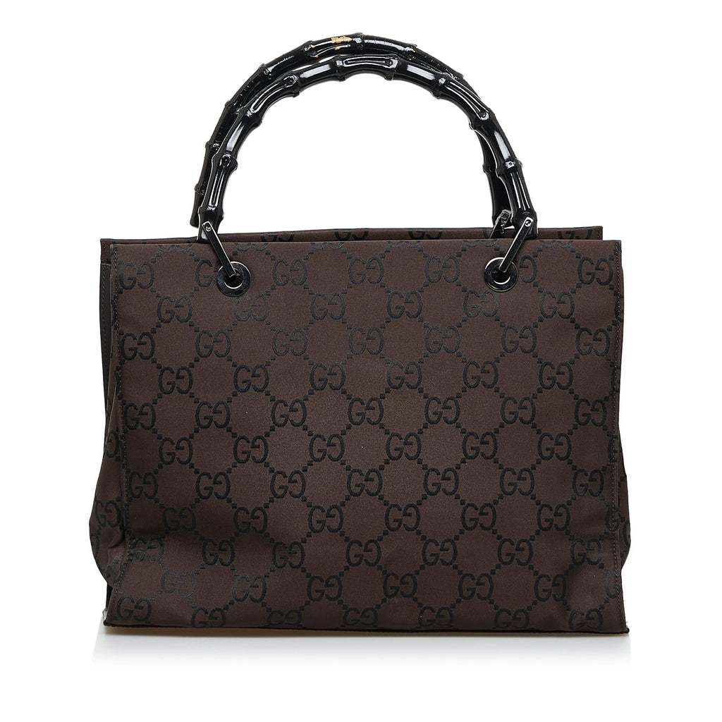Gucci GG Nylon Bamboo Handbag (SHG-zaUCGl)