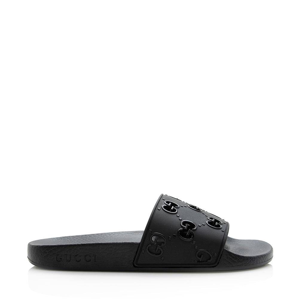 Gucci GG Rubber Slides - Size 8 / 38 (SHF-21582)