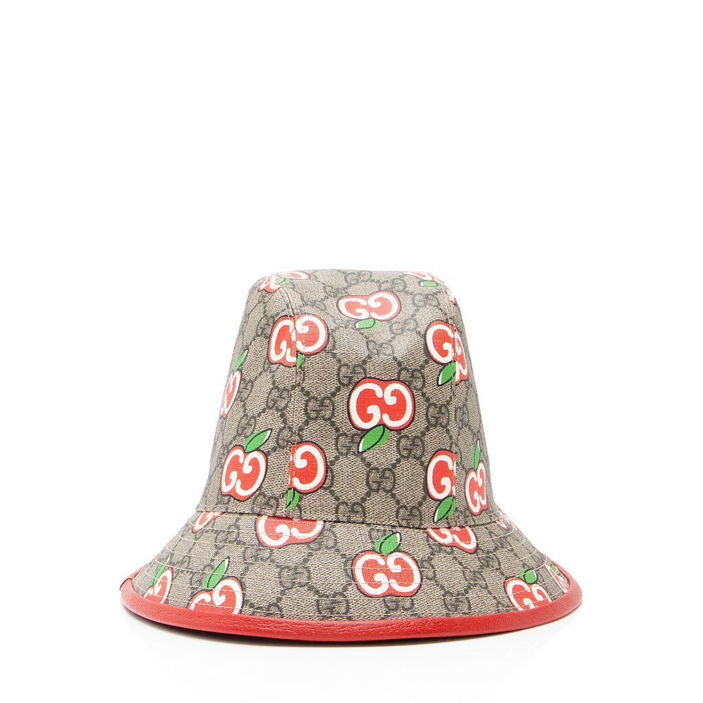 Gucci GG Supreme Apple Bucket Hat - Size L