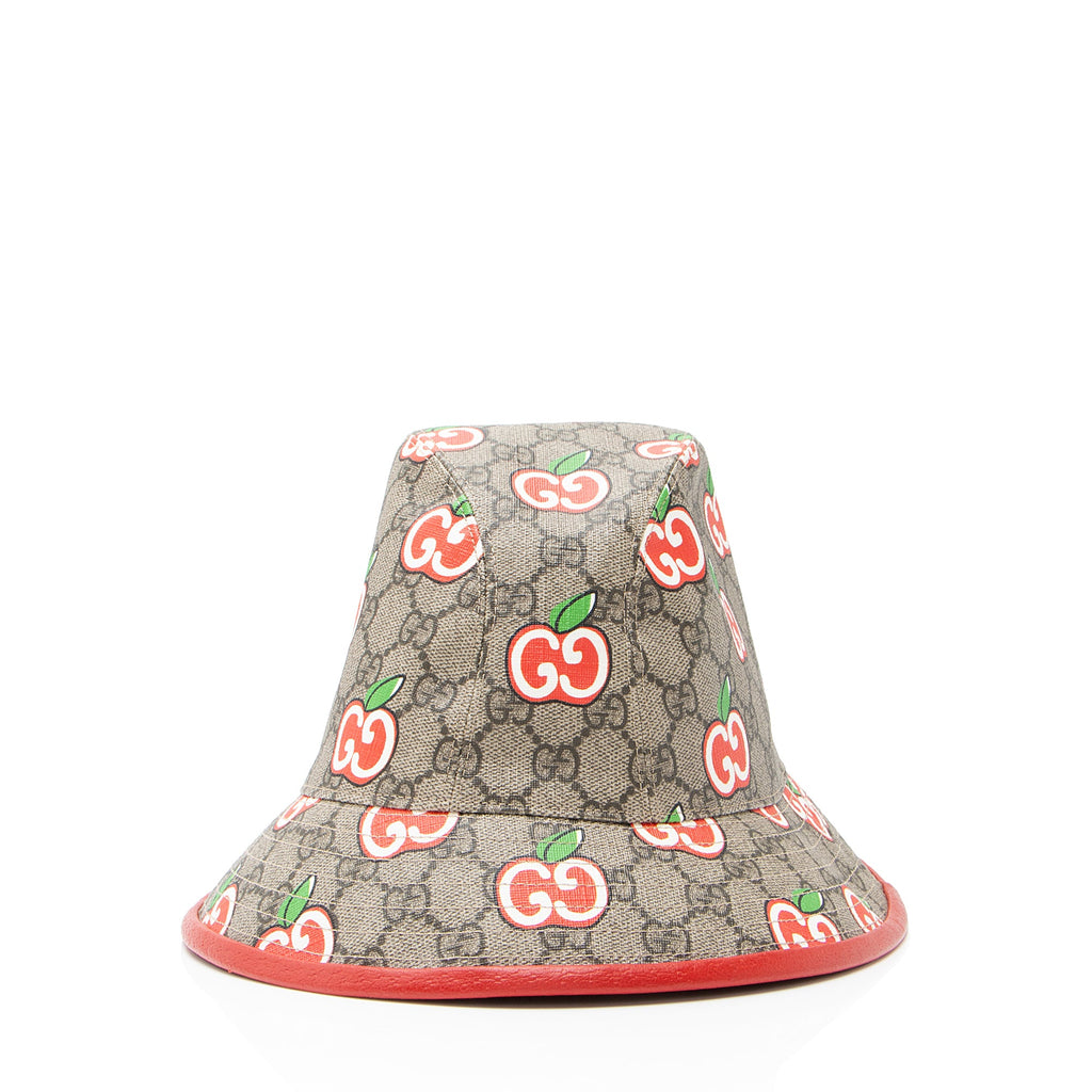 Gucci GG Supreme Apple Bucket Hat - Size L