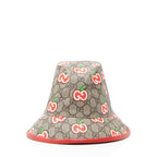 Gucci GG Supreme Apple Bucket Hat - Size L
