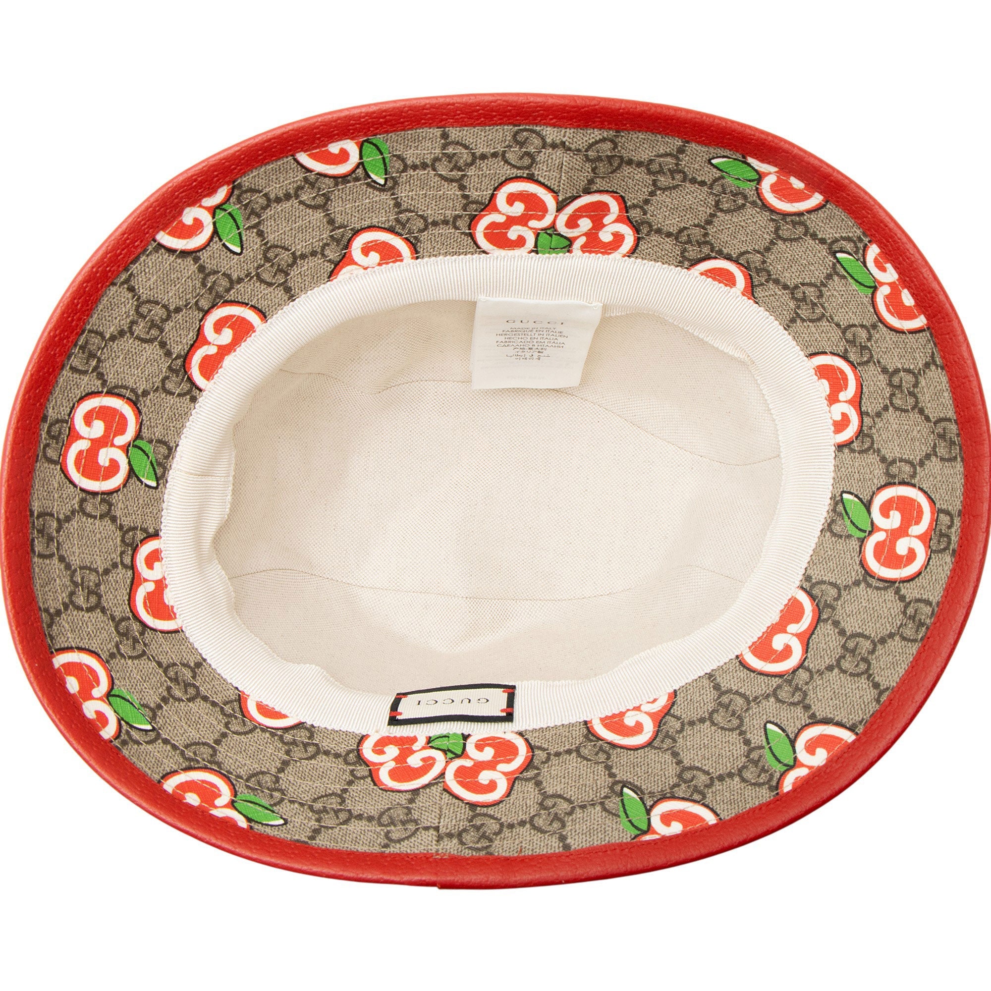 Gucci GG Supreme Apple Bucket Hat - Size L