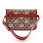 Gucci GG Supreme Apple Monogram Belt Bag - Size 32 / 80 (SHF-23491)