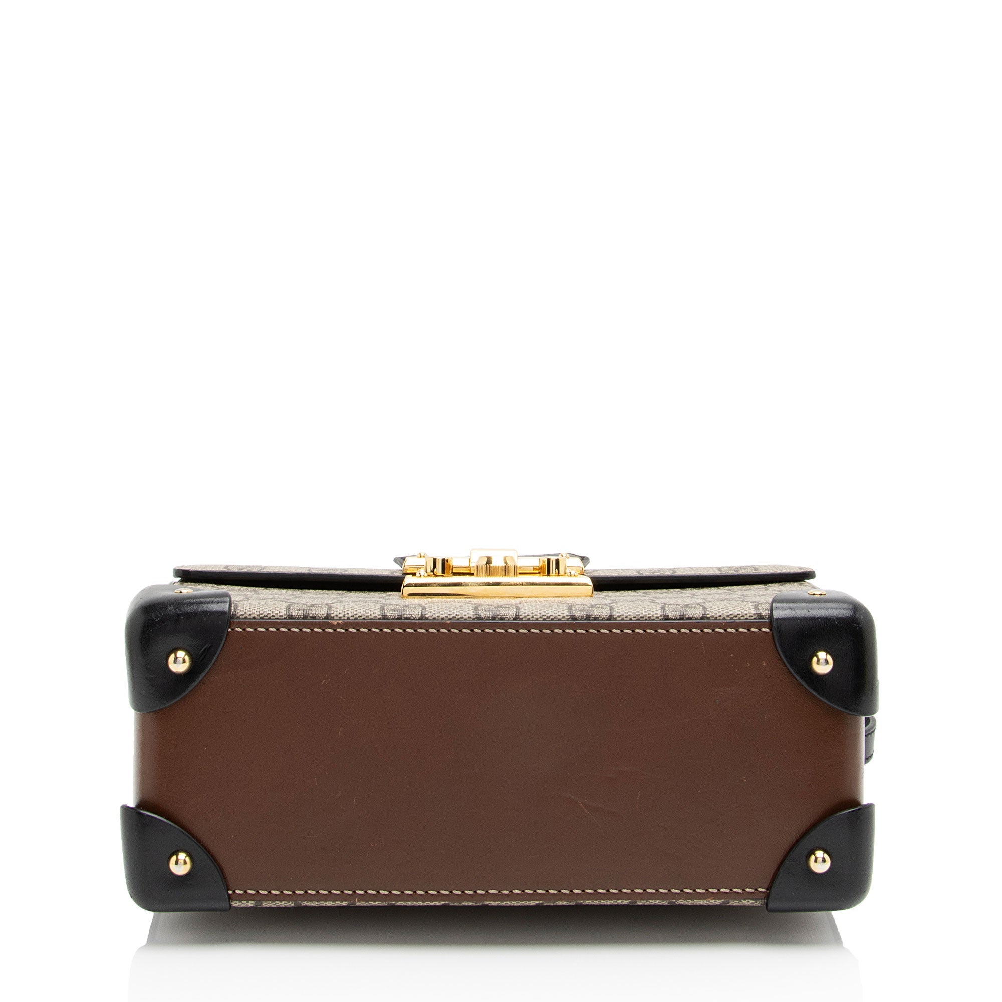 Gucci GG Supreme Bamboo Padlock Top Handle Shoulder Bag (SHF-Kwo5hy)