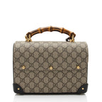 Gucci GG Supreme Bamboo Padlock Top Handle Shoulder Bag (SHF-hs3Epm)