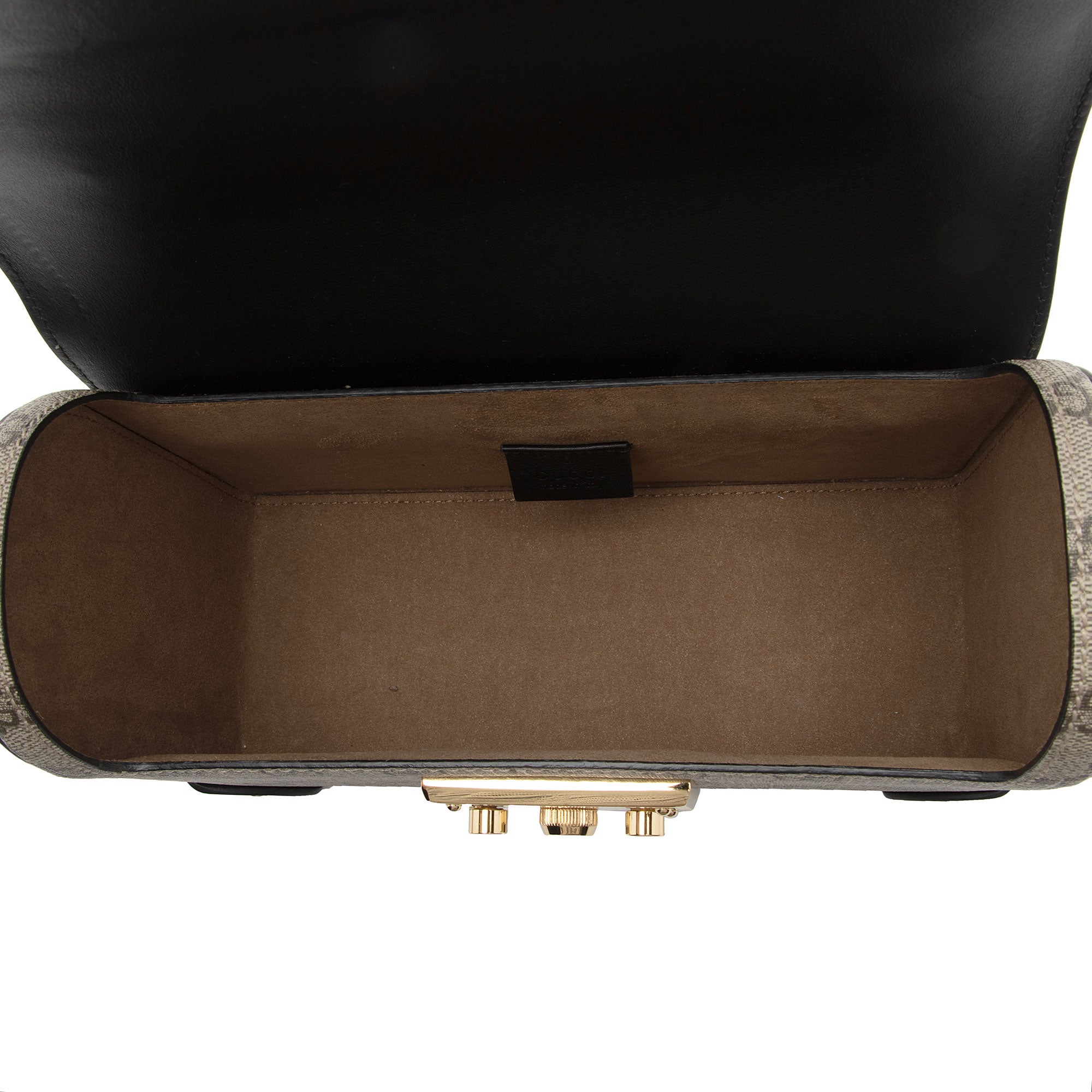 Gucci GG Supreme Bamboo Padlock Top Handle Shoulder Bag (SHF-hs3Epm)